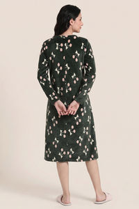 Zivame Velour Knit Poly Winter Lifewear Dress - Dark Green — thumbnail 4
